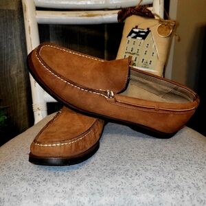 Polo Ralph Lauren Blackley Slip On,Mens, Brown Leather Loafer Size 12